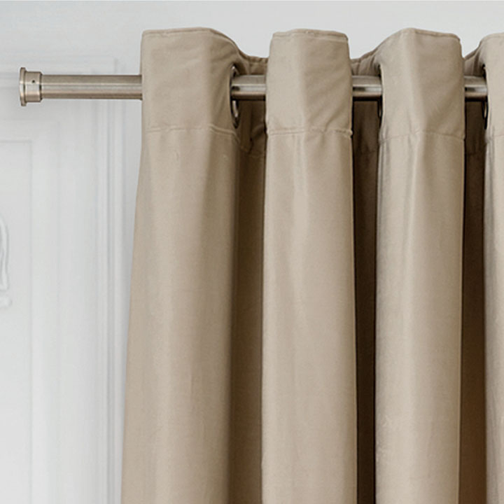 Velvet ReadyToHang Eyelet Curtains Natural